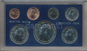 Szamoa 1974. 1s-1T (7xklf) fémpénz szett tokban T:1 Samoa 1974. 1 Sene - 1 Tala (7xdiff) coin set in case C:UNC