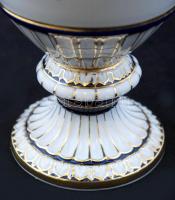 Meisseni kígyós urnaváza, kézzel festett, jelzett, kopott aranyozás, m:22 cm/ Meissen snake handled ...