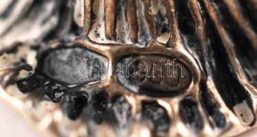 Ezüst rókagomba, jelzett, Ag., 19,5gr., 2,5x4cm/Silver chanterelle, marked, Ag. 19,5gr. 2,5x4cm