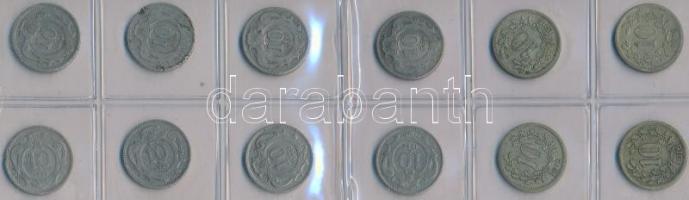 Ausztria 1893-1916. 10h (12x) T:vegyes
Austria 1893-1916. 10 Heller (12x) C:mixed