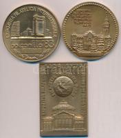 Románia 1979-1983. Bélyegkiállítás 3db klf emlékérem és plakett T:2 Romania 1979-1983. Philatelic exhibition 3xdiff medallions and plaque C:XF