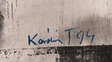 Kádár Tibor (1946-): Kezdet. Vegyes technika, farost, 88×66 cm