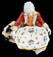 Neundorf figurális kínáló, részben kézzel festett, jelzett, hibátlan, h:15 cm, m:14 cm