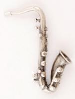 Ezüst szaxofon, jelzett, Ag., 22,8gr., 5,5cm/ Silver saxophone, marked, Ag. 22,8gr. 5.5cm