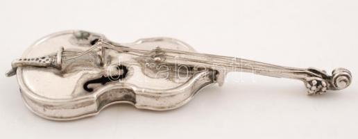 Ezüst brácsa, jelzett, Ag., 24,7gr., 9cm/Silver viola, marked, Ag. 24,7gr. 9cm
