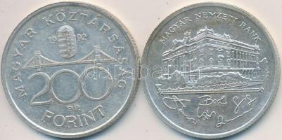 1992. 200Ft Ag "MNB" (2x) T:2,2-