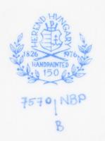 Herendi virágmintás (NBP) cipőcske, kézzel festett, jelzett, hibátlan, h:10 cm, m:5,5 cm