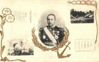 Togo Heihachiro, Marshal-Admiral of the Imperial Japanese Navy, &#039;Naval Commemoration Day of the war 1904-1905&#039; So. Stpl., golden decoration, Art Nouveau (EK)