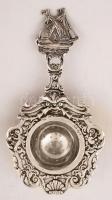 Ezüst teaszűrő,gazdagon díszített, jelzett, Ag., 52gr., 14x7cm/ Silver tea-strainer, ornated, marked...