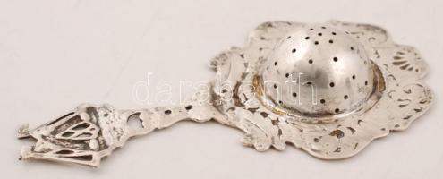 Ezüst teaszűrő,gazdagon díszített, jelzett, Ag., 52gr., 14x7cm/ Silver tea-strainer, ornated, marked...