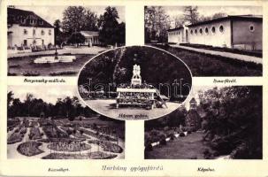 Harkány-gyógyfürdő, Benyovszky-szálloda, Ilona-fürdő, Rózsaliget, Kápolna, Három grácia (Rb)