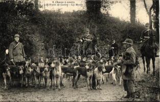 Vadászat a Cerisy erdőben, vadászkutyák, Chasse a courre a la Foret de Cerisy, La Meute / Hunters, dogs