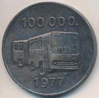 1977. &quot;Ikarus Karosszéria és Járműgyár Budapest / 100.000&quot; fém emlékérem (40mm) T:2,2-