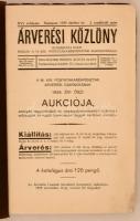 1935 az Árverési Közlöny 16. évf. 3. rendkívüli száma,benne az aukció részletei, árak, fotók, ceruzás jegyzetek. Kissé viseltes papírkötésben, egy-két oldal foltos, egyébként jó állapotban. pp.:157, 23x15cm