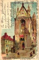 Vienna, Wien; Kirche Maria am Gestade / church, litho s: Geiger R. (EK)