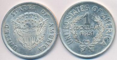 Amerikai Egyesült Államok 1804-1851. 1$ (2xklf) Fe replikák T:2 USA 1804-1851. 1 Dollar (2xdiff) Fe replicas C:XF