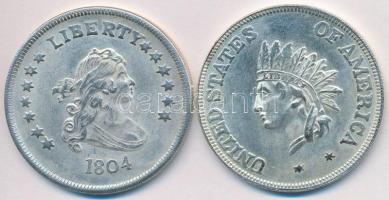 Amerikai Egyesült Államok 1804-1851. 1$ (2xklf) Fe replikák T:2
USA 1804-1851. 1 Dollar (2xdiff) Fe...