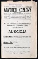 1933 az Árverési Közlöny 14. évf. 4. rendkívüli száma (tiszteletpéldánya) benne az aukció részletei,...