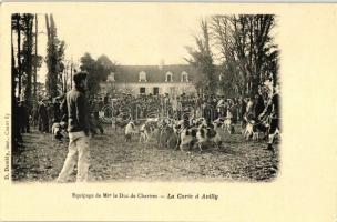 Equipage de Mgr. le Duc de Chartres, la Curée a Avilly / Crew of Mgr. the Duke of Chartres, hunters, hunting dogs