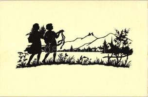 Silhouette art postcard s: Josephine Allmayer