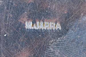 Alpakka hiányos mokkás készlet, gravírozott, jelzett (M.Jarra), összesen: 4db