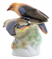 Herendi madárpár, kézzel festett, jelzett, hibátlan, m: 9 cm, h: 11 cm