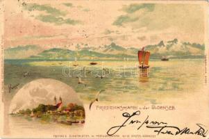 1898 Friedrichshafen, Bodensee, Freytag's Kunstblatter in Postkartenform No. 10. litho s: Kappis (EK)