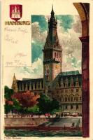 Hamburg, Rathaus / town hall, Velten's Künstlepostkarte No. 182. litho s: Kley