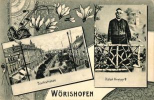 Bad Wörishofen, Bachstrasse, Pralat Kneipp / street, prelate, floral, Art Nouveau