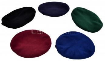 Svájci barett sapka, 5 db különböző színekben