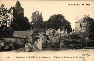 7 db RÉGI városképes képeslap, francia városok az I. világháborúban, vegyes minőség / 7 old town vie...