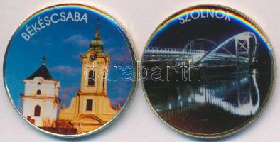 DN 200Ft "Békéscsaba + "Szolnok" (2x) multicolor emlékérme sorozatból, CuNi T:2