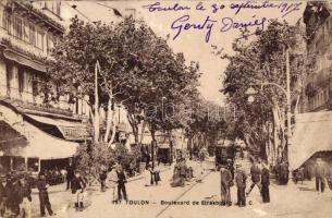 Toulon, Boulevard de Strasbourg, shops, omnibus