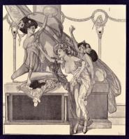 cca 1910 A gyűjtő Bayros albuma, amatőrkiadásának mellékletei. Erotikus  heliogravür, 8db, teljes so...