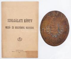 1895 Nagybecskerek, Kitöltetlen szolgálati könyv mező-és hegyőrök részére, jelvénnyel