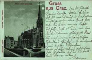 1898 Graz, Herz Jesu-Kirche / church, Ottmar Zieher litho (EK)