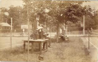 WWI Austro-Hungarian military training, tennis match, photo