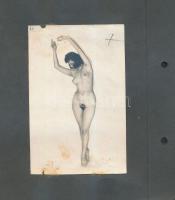 cca 1960 Erotikus fotók, vegyes méretben és minőségben kartonra kasírozva, 5db, 14x9cm