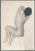 cca 1960 Erotikus fotók, vegyes méretben és minőségben kartonra kasírozva, 5db, 14x9cm