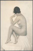 cca 1960 Erotikus fotók, vegyes méretben és minőségben kartonra kasírozva, 5db, 14x9cm