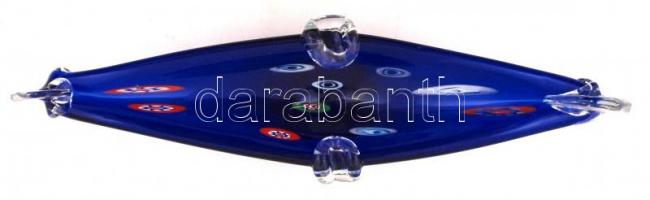 Millefioris tálka, jelzés nélkül, hibátlan, h:32 cm, m:13 cm