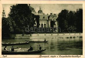 Szob, Luczenbacher-kastély, Dunapart, csónakok (EK)
