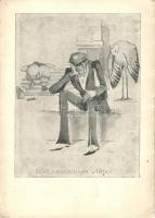 11 db RÉGI motívum képeslap, híres emberek, humor és egy studentika lappal, vegyes minőség / 11 old ...