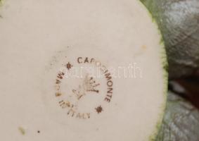 Capodimonte virágok, kézzel festett bisquit porcelán, apró lepattanással, jelzett, 5×8 cm