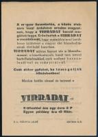 cca 1935-1936 A Virradat, &quot;az öntudatos jobboldali magyar sajtó&quot; megjelenését hirdető kisméretű szórólap szélsőjobboldali lapról