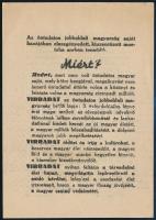 cca 1935-1936 A Virradat, "az öntudatos jobboldali magyar sajtó" megjelenését hirdető kism...
