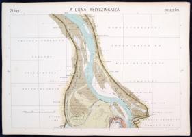 A Duna helyszínrajza és hosszszelvénye Dévénytől-Orsováig. 
Darányi Ignác m. kir. földmivelésügyi m...