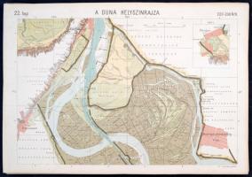 A Duna helyszínrajza és hosszszelvénye Dévénytől-Orsováig. 
Darányi Ignác m. kir. földmivelésügyi m...