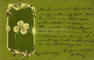 Clover greeting card, Emb.