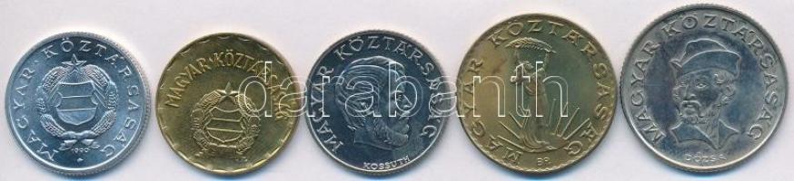 1990. 1Ft-20Ft 5xklf db, kiadatlan forgalmi sor tok nélkül, "Magyar Köztársaság" feliratta...